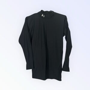 Under Armour Shirt Mens XL Black ColdGear Fitted Crew Long Sleeve Base Layer